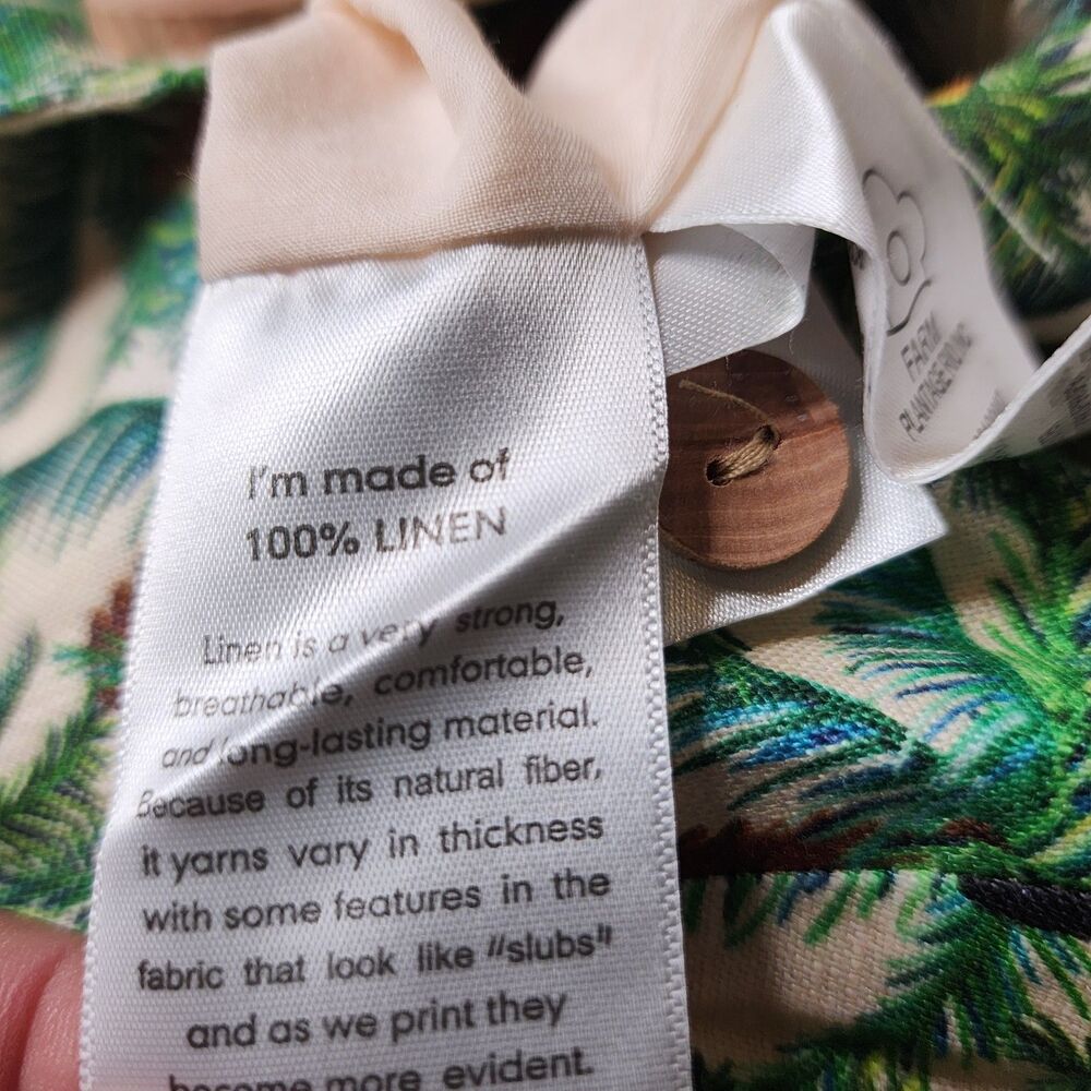 Farm Rio Tropical Toucans 100% Linen Blazer Jumpsuit Small Coastal Vacation NEW - Picture 14 of 16